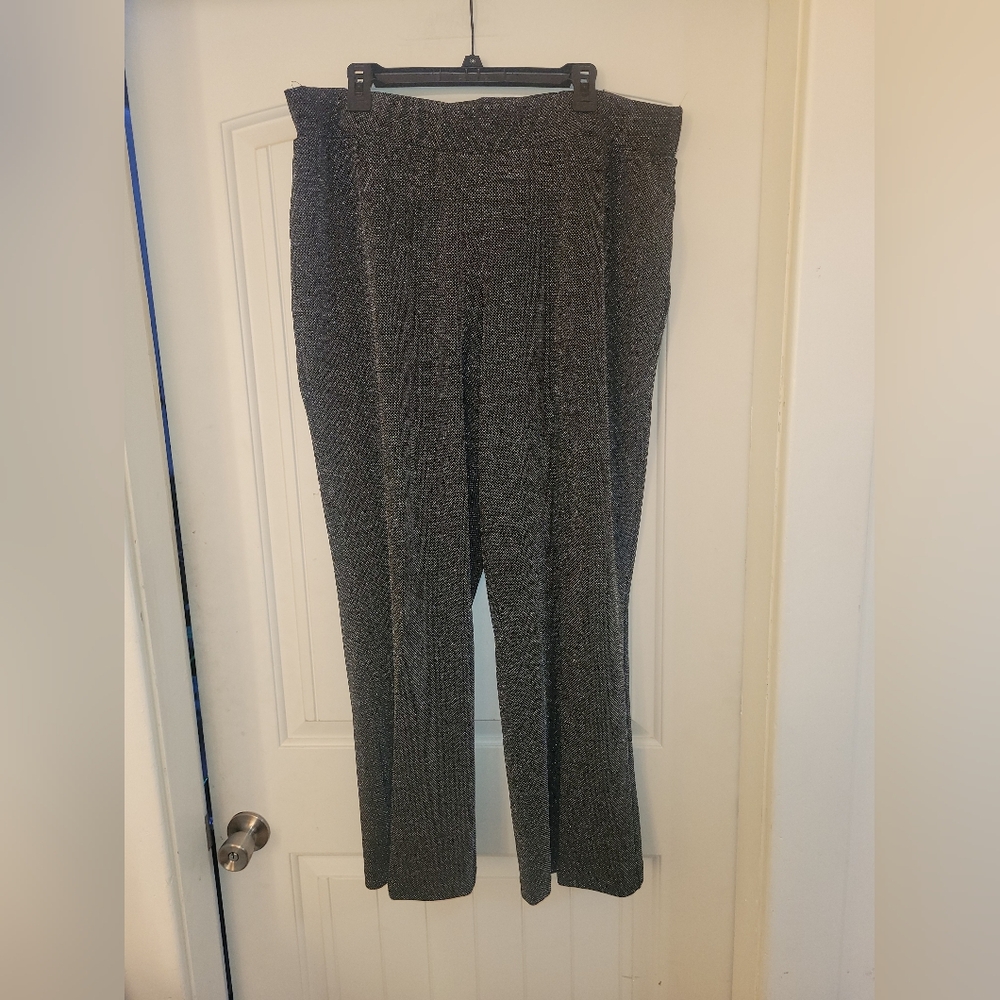 Meg & Margot pull on straight leg sparkly pants black and silver 2xl NWT